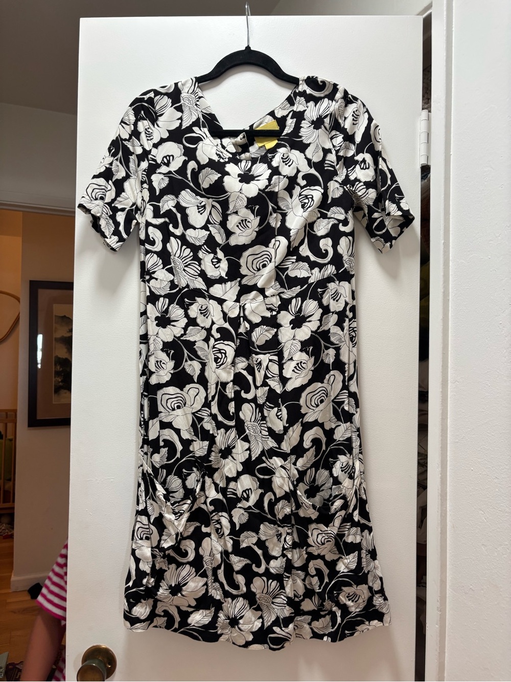 Maeve Black and White Floral Mini Dress